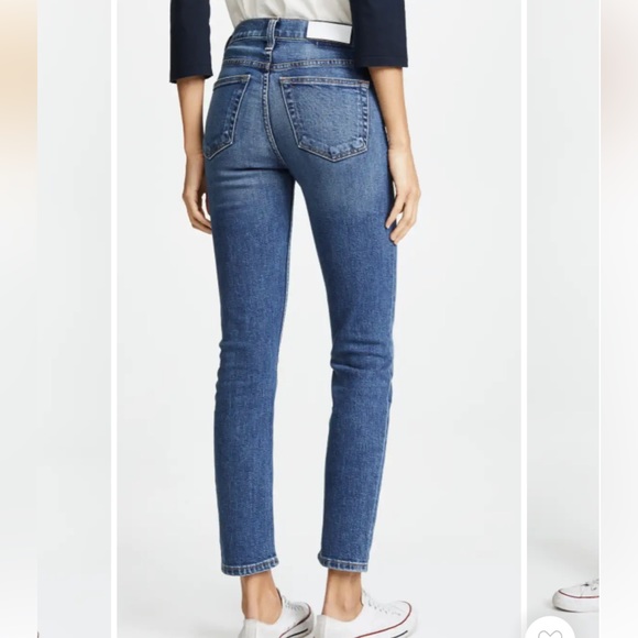 Re/Done 90s High Rise Ankle Crop Hazey Indigo - Picture 1 of 12